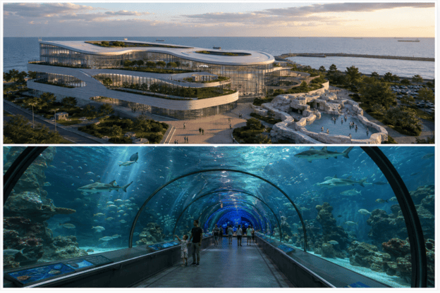 Concept design of the new Constanța aquarium overlooking the Black Sea