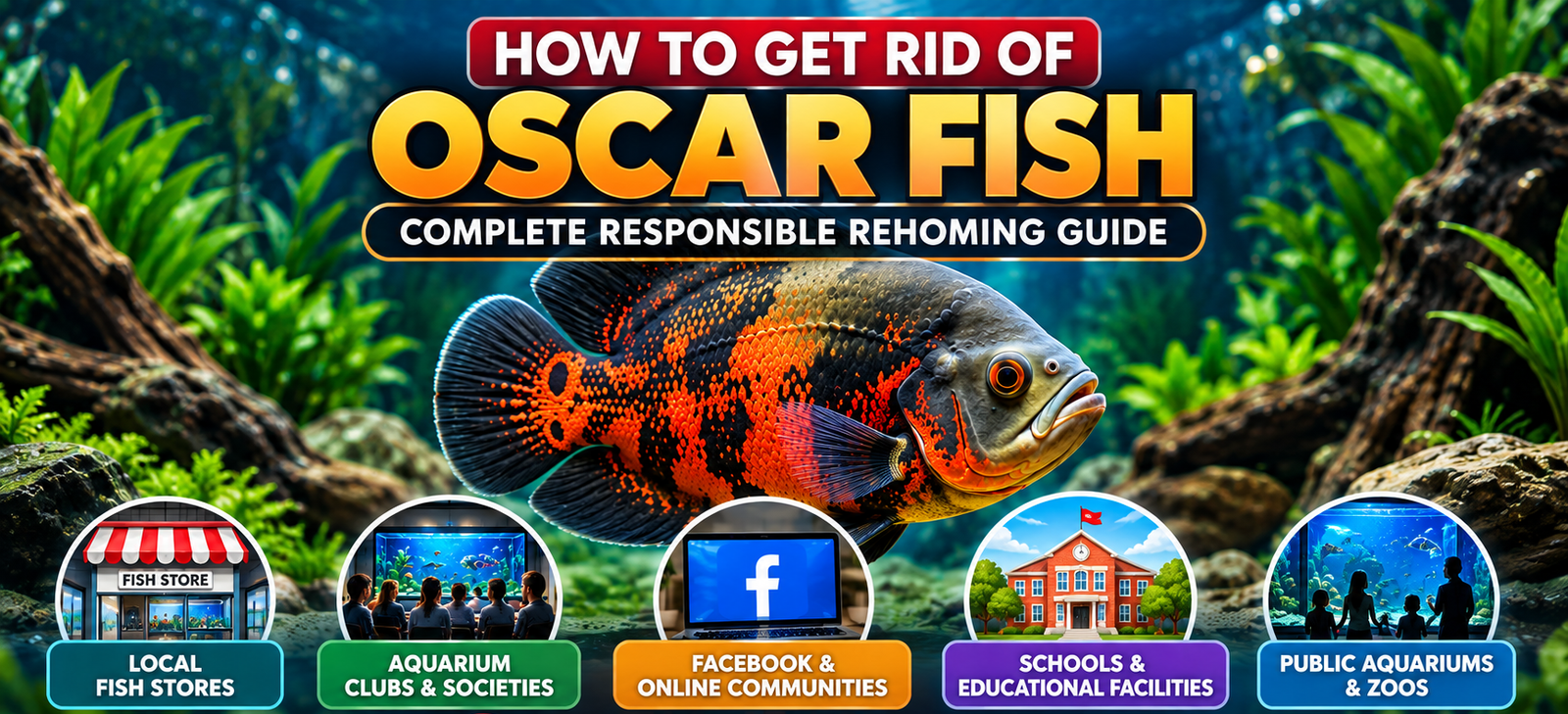 How to get rid of Oscar fish with responsible rehoming options including local fish stores, aquarium clubs and online communities